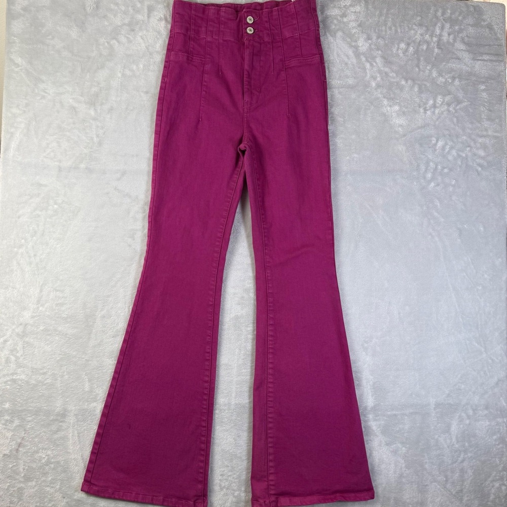 We the Free Jayde Flare Jeans Pink Size 28 Free People Bootcut Western Pleated